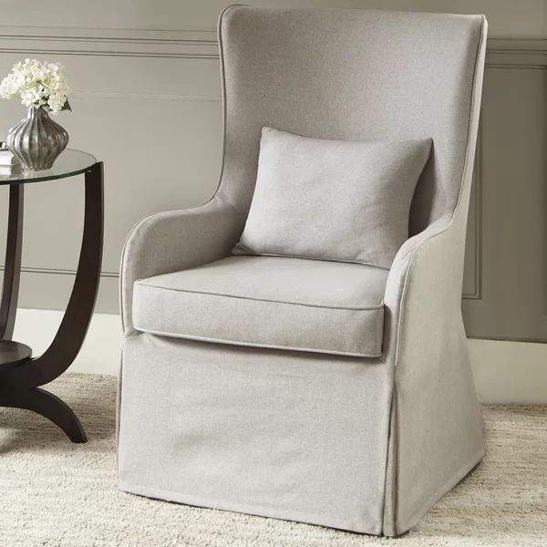 Regis 25" Wide Polyester Slipcovered Wingback Chair | Wayfair Professional