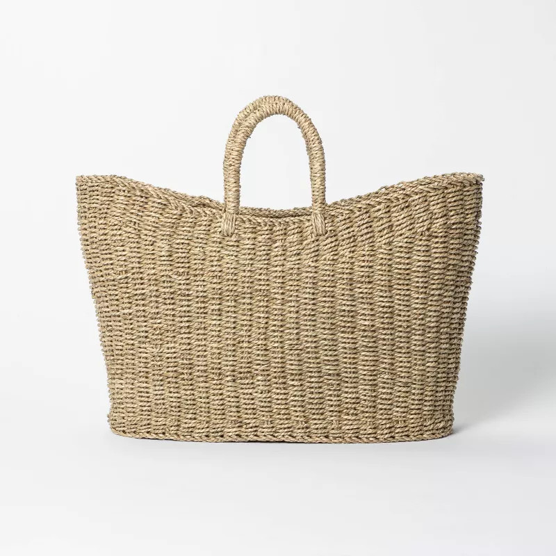 19" x 9" x 16" Tapered Oval Seagrass Basket Natural - Threshold™ designed with ... | Target