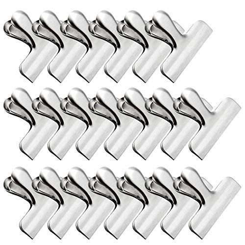 20 Pack Metal Chip Clips, OAMCEG 3 Inch Wide Stainless Steel Food Bag Clips Heavy Duty, Perfect for  | Amazon (US)