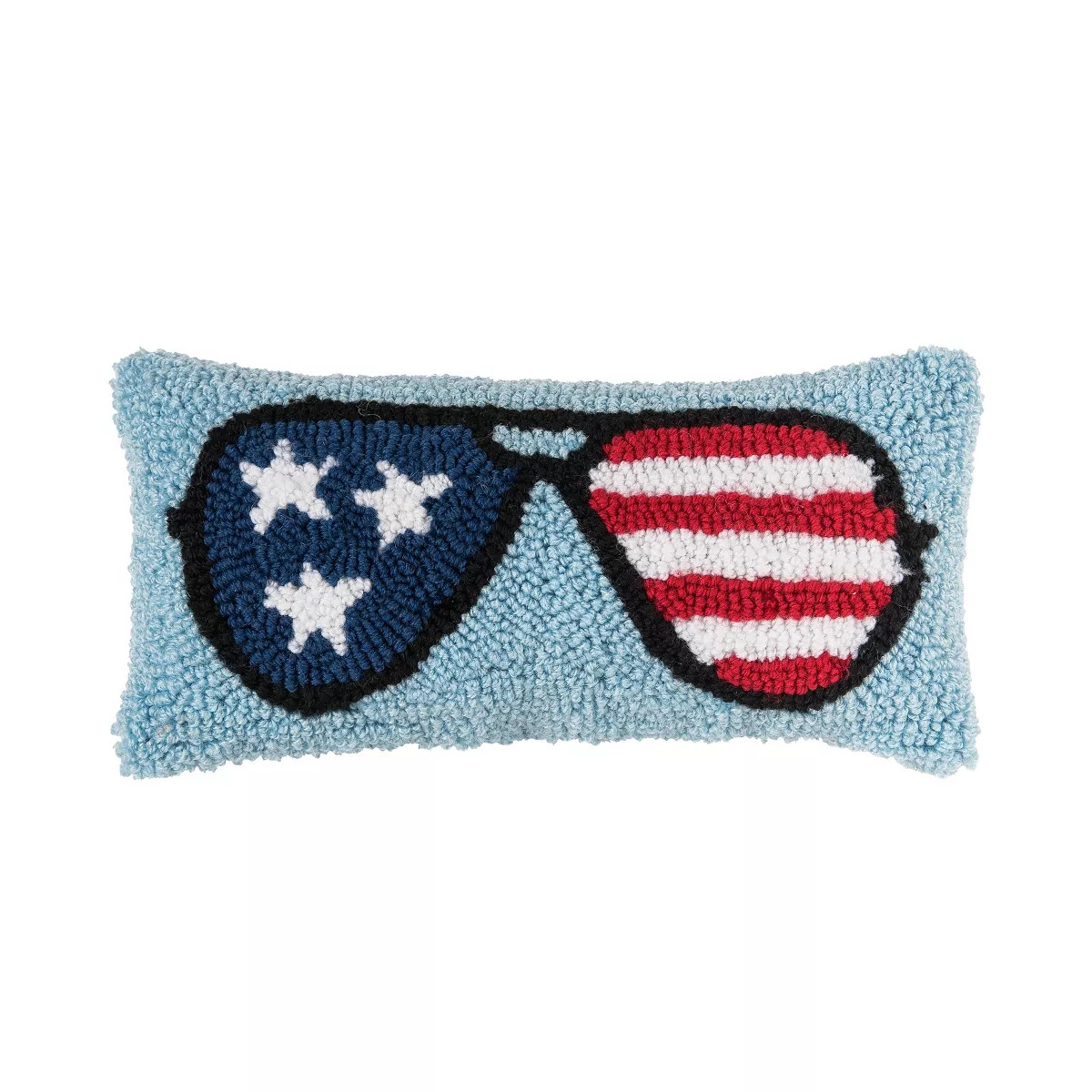 C&F Home 6" X 12" Patriotic Sunglasses 4th of July Hooked Pillow Red White and Blue | Target