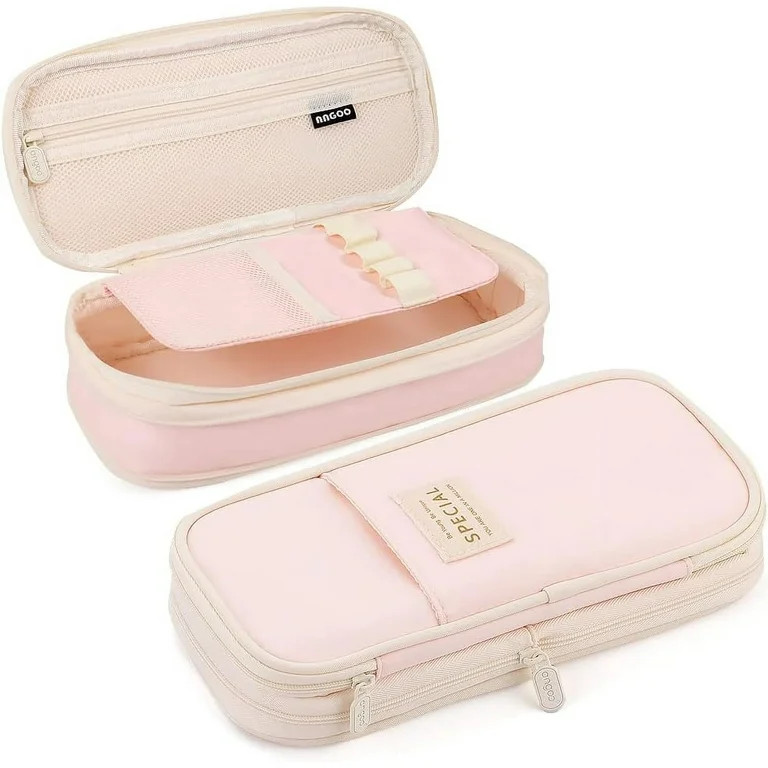 QCQHDU Canvas Big Capacity Pencil Case, Pink | Walmart (US)