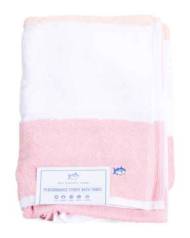 30x54 Performance Stripe Quick Dry Low Linting Bath Towel | TJ Maxx