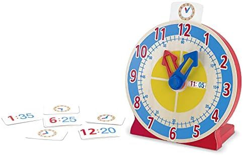 Melissa & Doug Turn & Tell Wooden Clock - Educational Toy With 12+ Reversible Time Cards | Amazon (US)