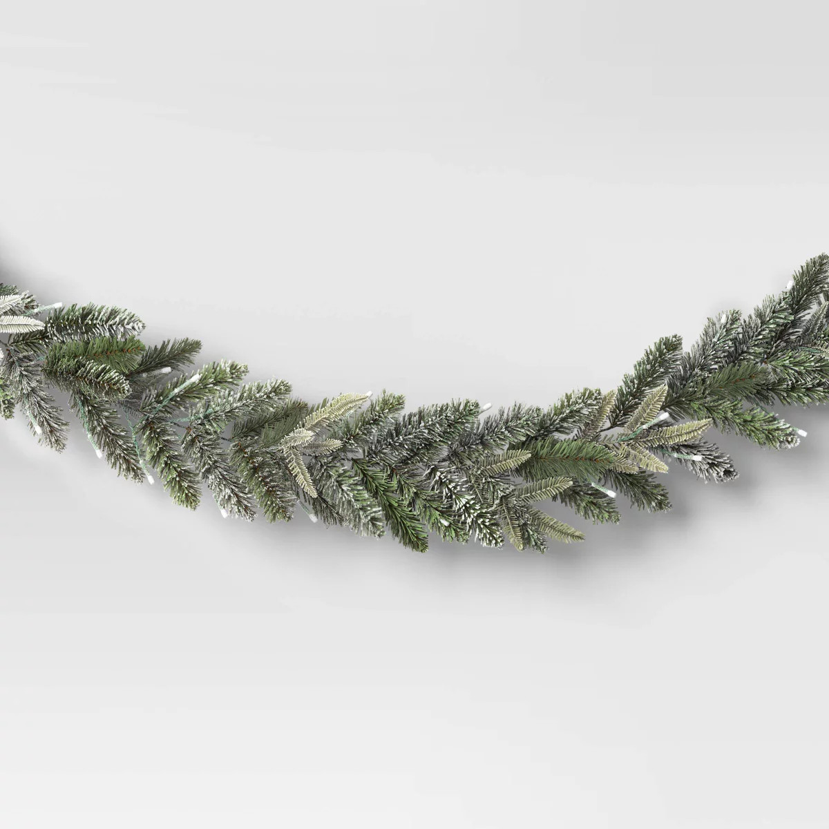 6' Pre-lit Frosted Mixed Greenery Christmas Artificial Garland with Warm White LED Lights - Wonde... | Target