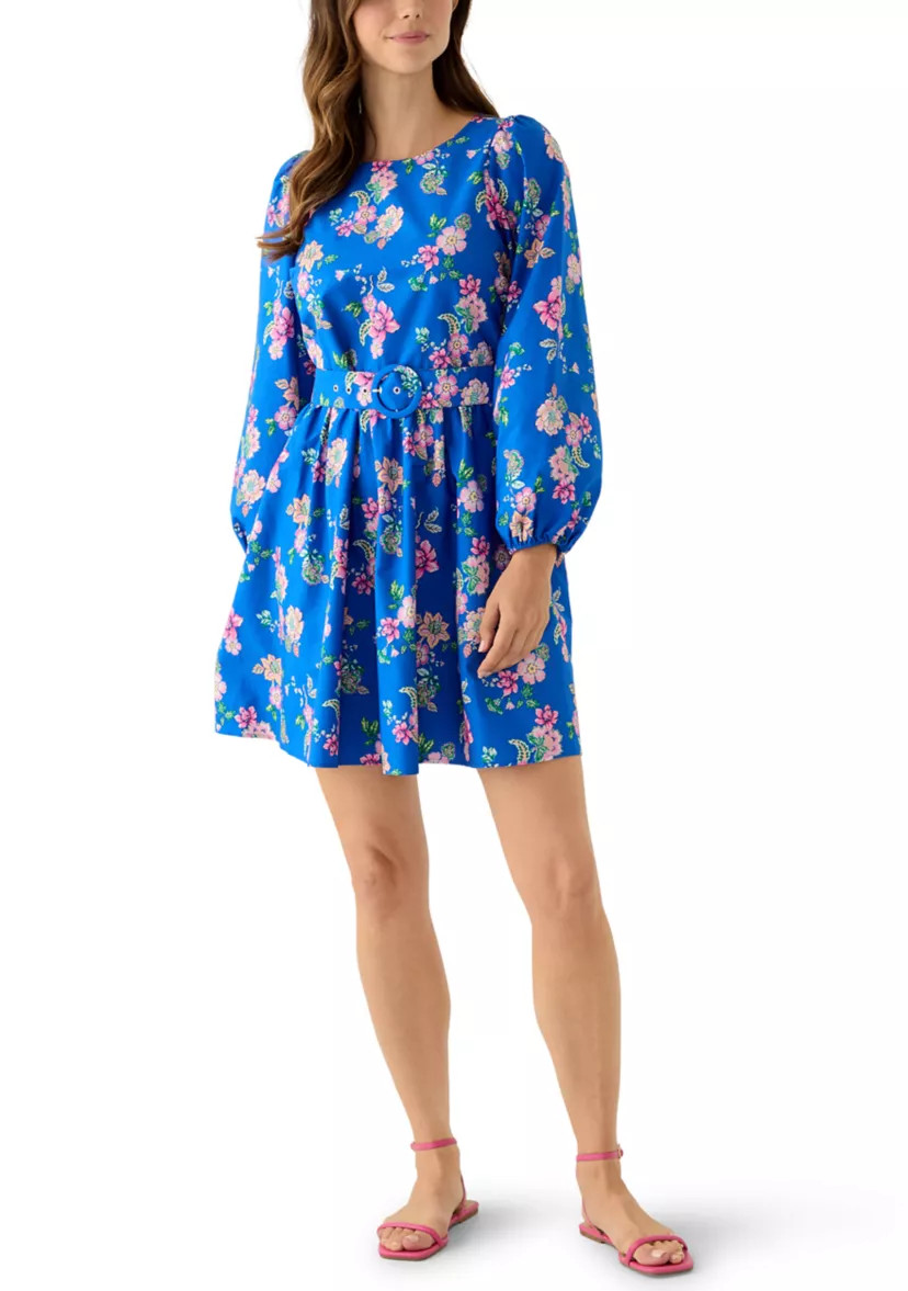 Women's Long Sleeve Printed Poplin Swing Dress | Belk