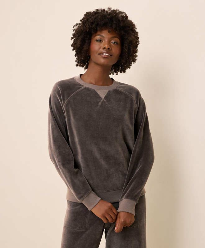 Women’s Pure Velour Crew Sweatshirt made with Organic Cotton | Pact | Pact Apparel