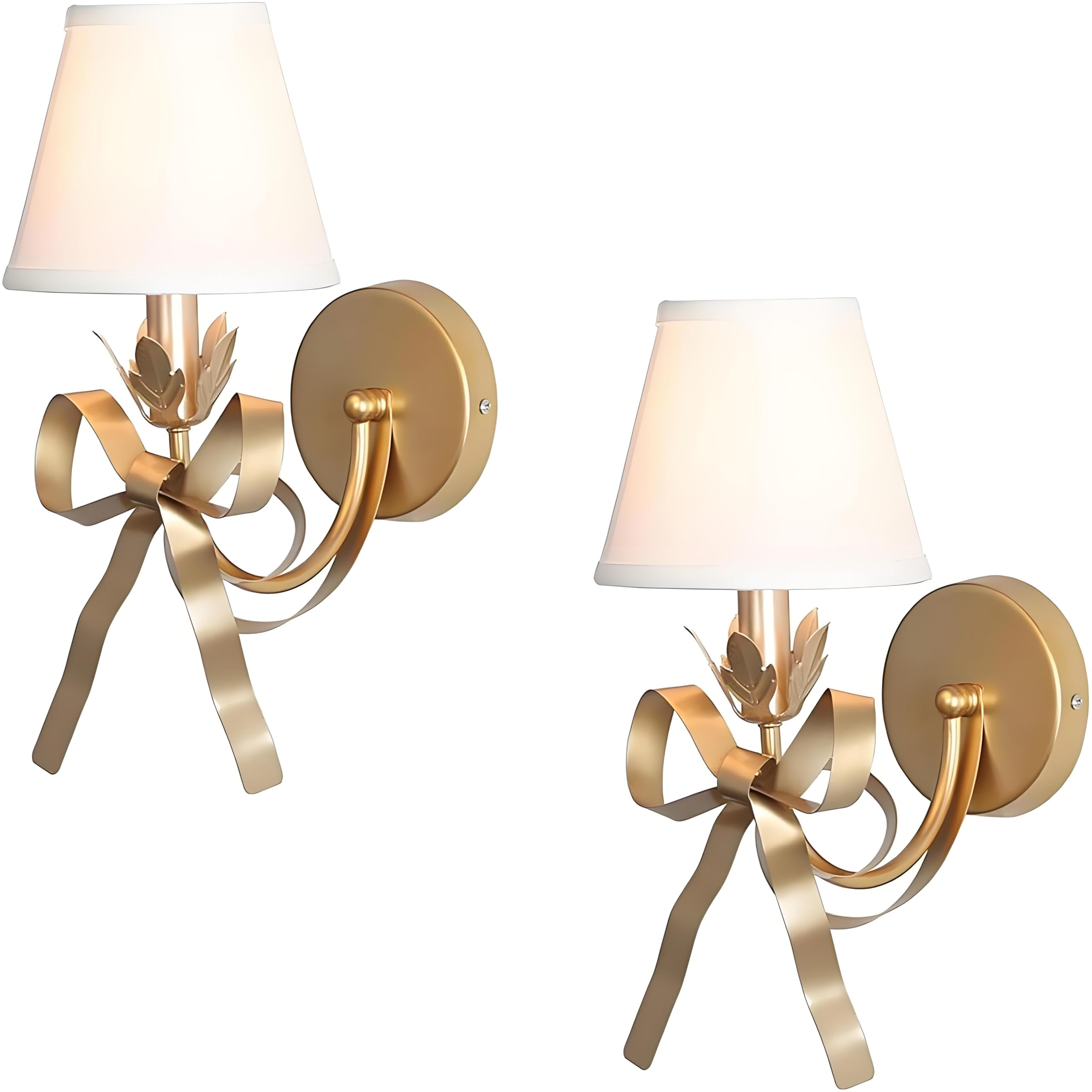 Bedside Wall Mount Light, Modern Wall Sconce Lights Fabric Shade Creative Bow Wall Lamps Perfect ... | Amazon (US)