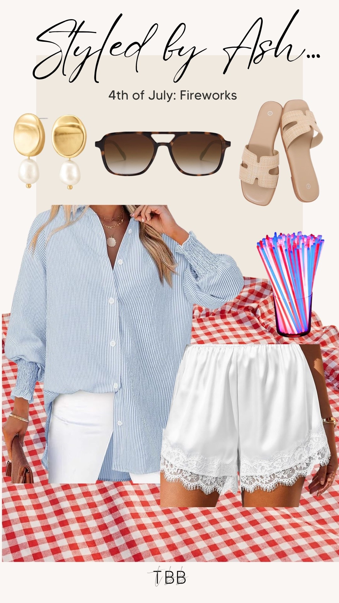 If your 4th of July plans end with fireworks, this is the outfit I’d wear. Classic blue and white, comfortable enough for sitting on a picnic blanket, and elevated with the perfect accessories. Amazon has so many good finds right now.

#LTKSeasonal #LTKgrwm #LTKSaleAlert