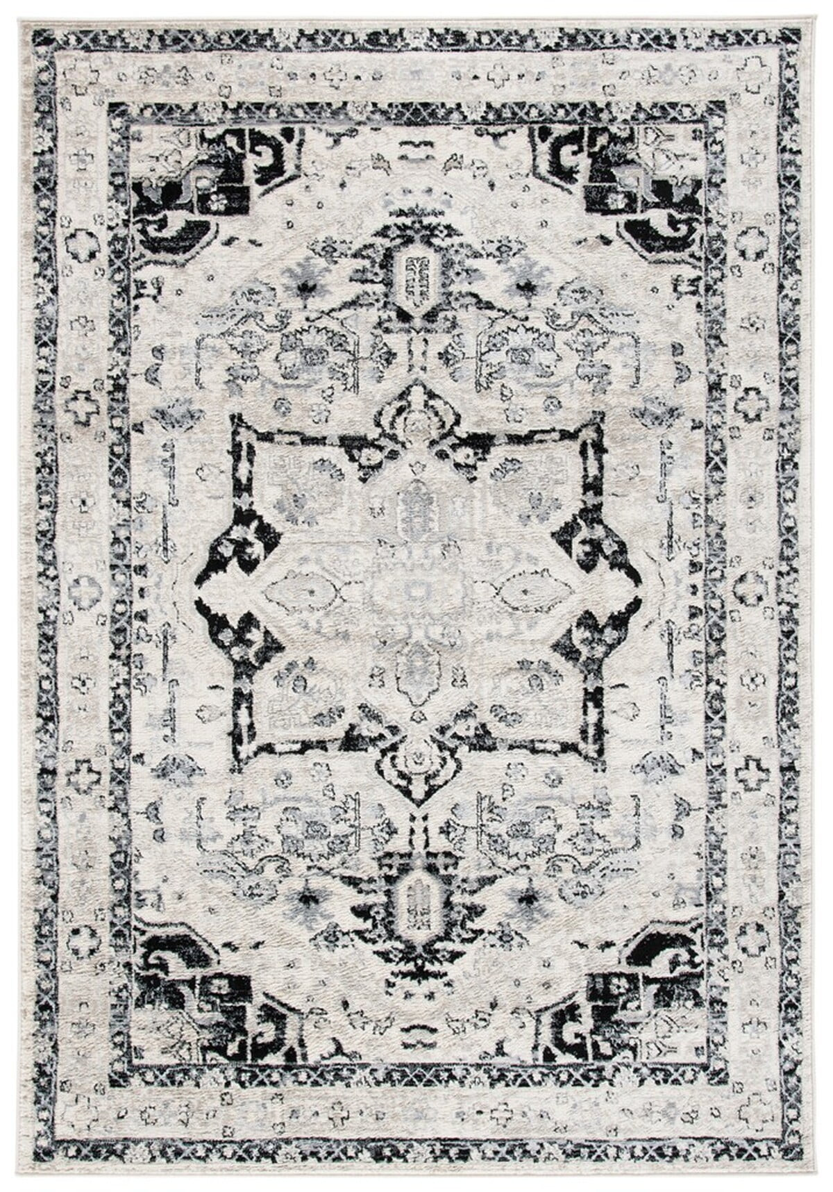SAFAVIEH Brentwood Cedric Traditional Area Rug, 6' x 9', Ivory/Black | Walmart (US)