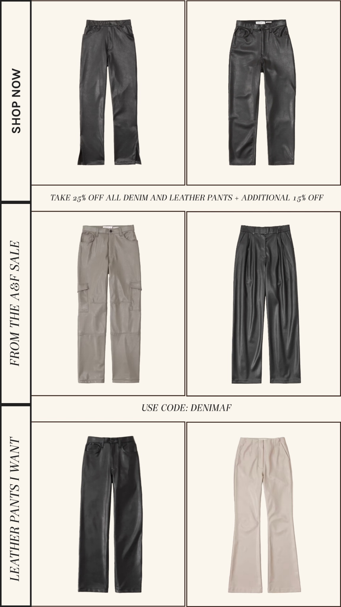 Leather pants from the Abercrombie sale 

#LTKSale