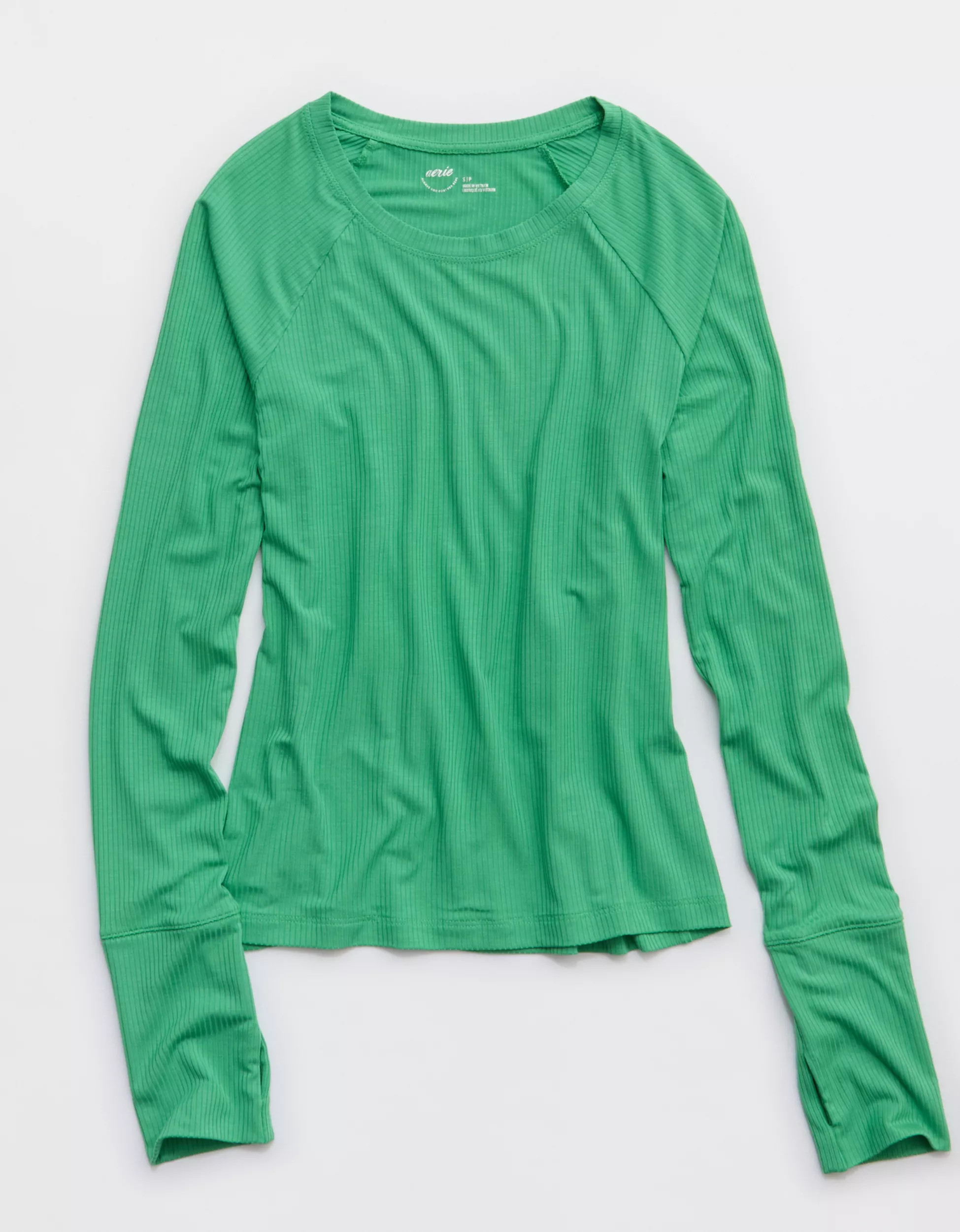 OFFLINE By Aerie Thumbs Up Fitted Ribbed T-Shirt | Aerie