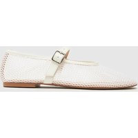 schuh Larra Mary Jane Ballerina Flats in White | Schuh