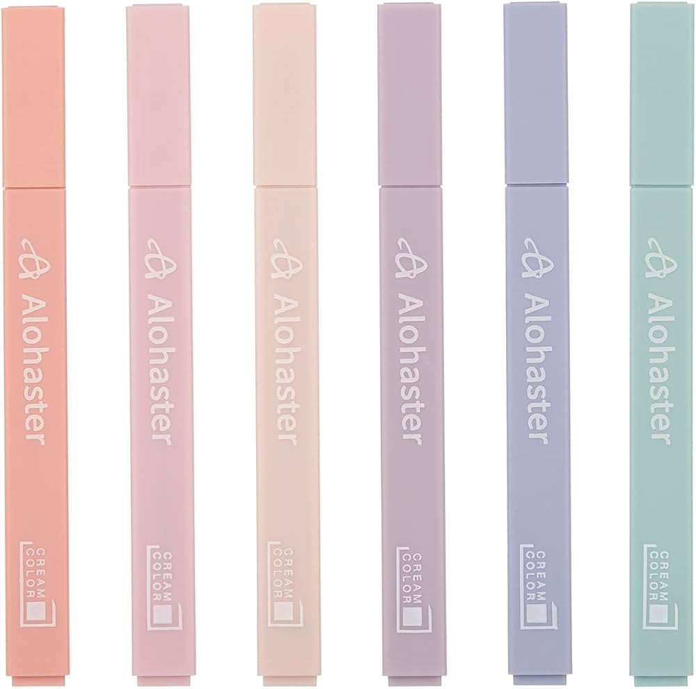 Alohaster HPSIZEE Aesthetic Cute Highlighters Mild Assorted Colors With Soft Chisel Tip, No Bleed... | Amazon (US)