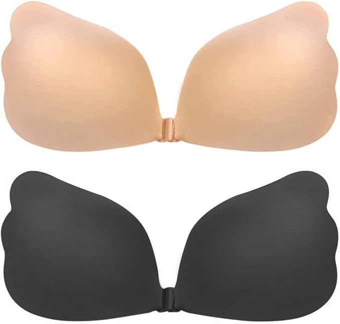 MITALOO Sticky Push Up Adhesive Invisible Backless Bra Magic Nipple Covers Strapless Bra | Amazon (US)