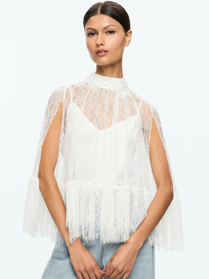 ZENON TOP WITH CAMI LINING | Alice + Olivia