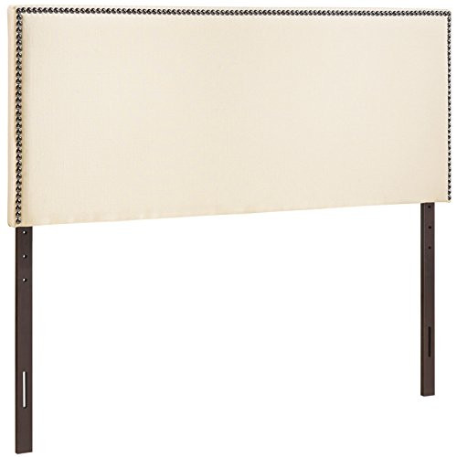 Modway Region Full Nailhead Upholstered Linen Headboard in Ivory | Amazon (US)