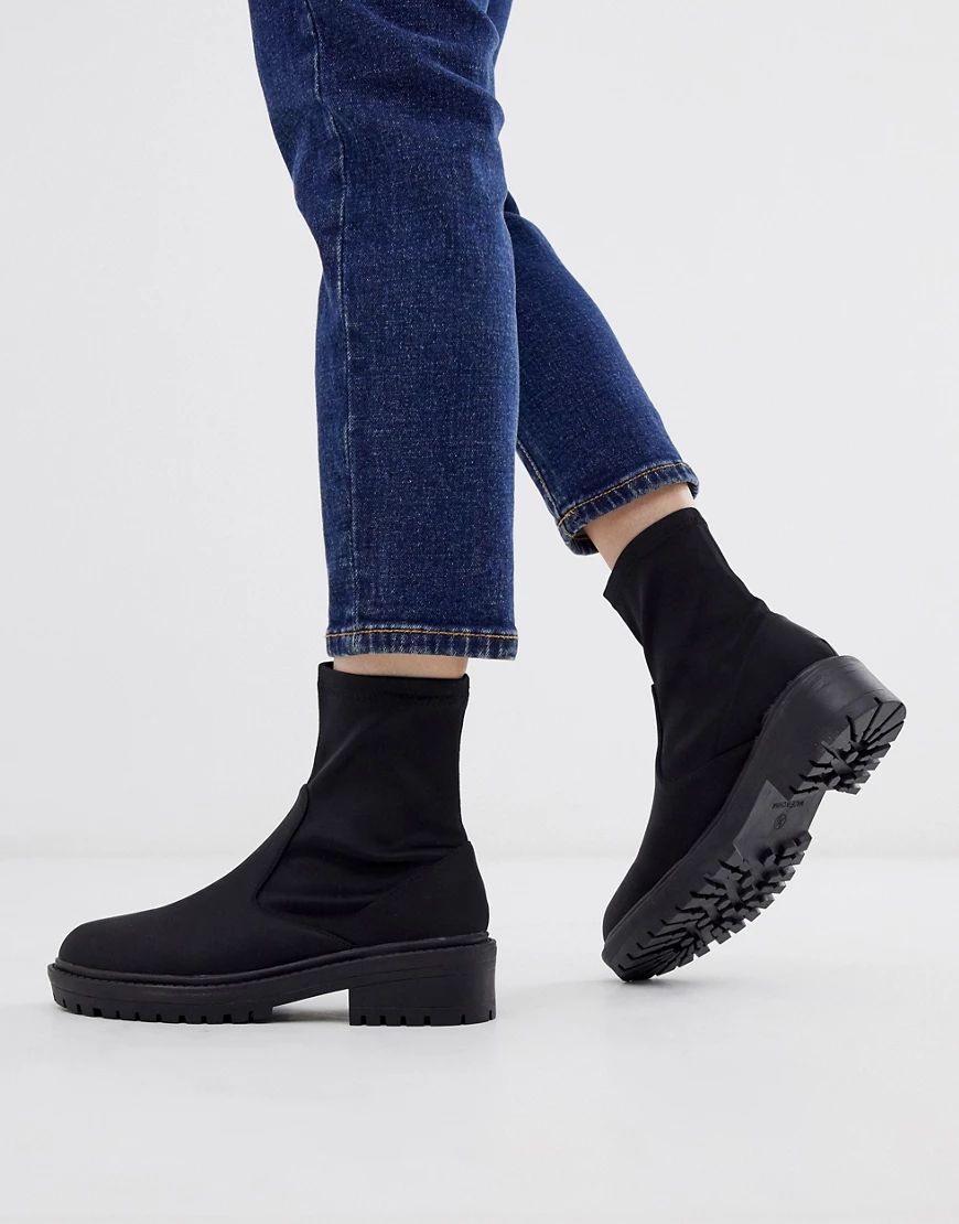 RAID Cora black pull on chunky sock boots | ASOS (Global)