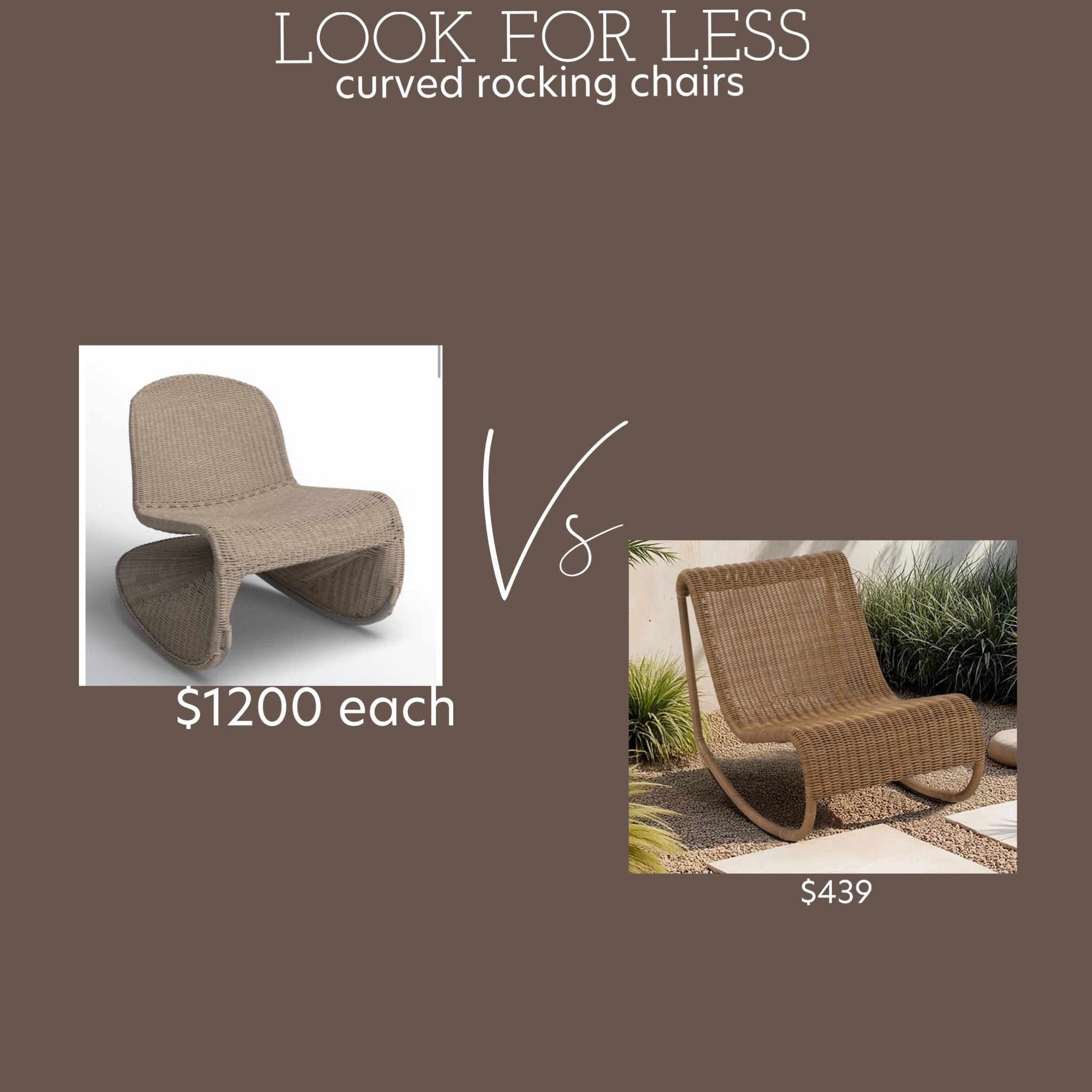 Is it an exact match? No but it’s the closest I have found to something more affordable than my curved patio rocking chairs!! I think I’m going to order the mote affordable version myself for my flip house porch! Curved patio chairs. Look for less versus designer patio finds  

#LTKSeasonal #LTKHome #LTKSpringSale