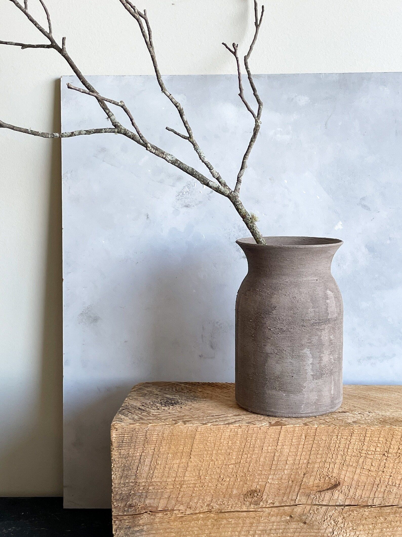 Rustic Brown Textured Decorative Vase 8 High Wabi Sabi Japandi Style Pottery Hand Finished Vase -... | Etsy (US)