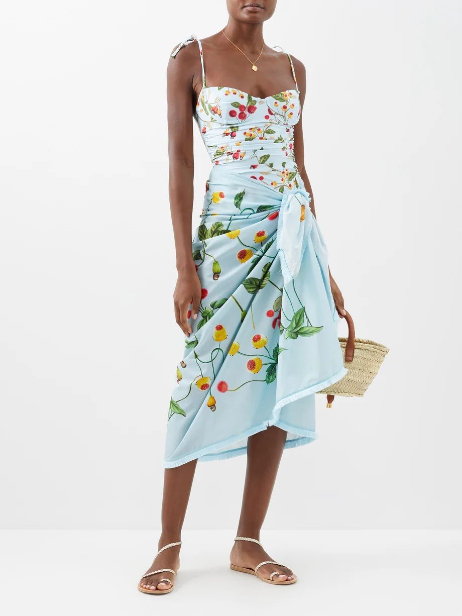 Lavanda floral-print cotton-blend sarong | Matches (US)