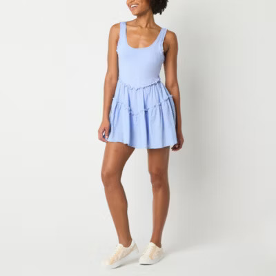 Arizona Built  In Shorts Womens Sleeveless Skater Dress Juniors | JCPenney