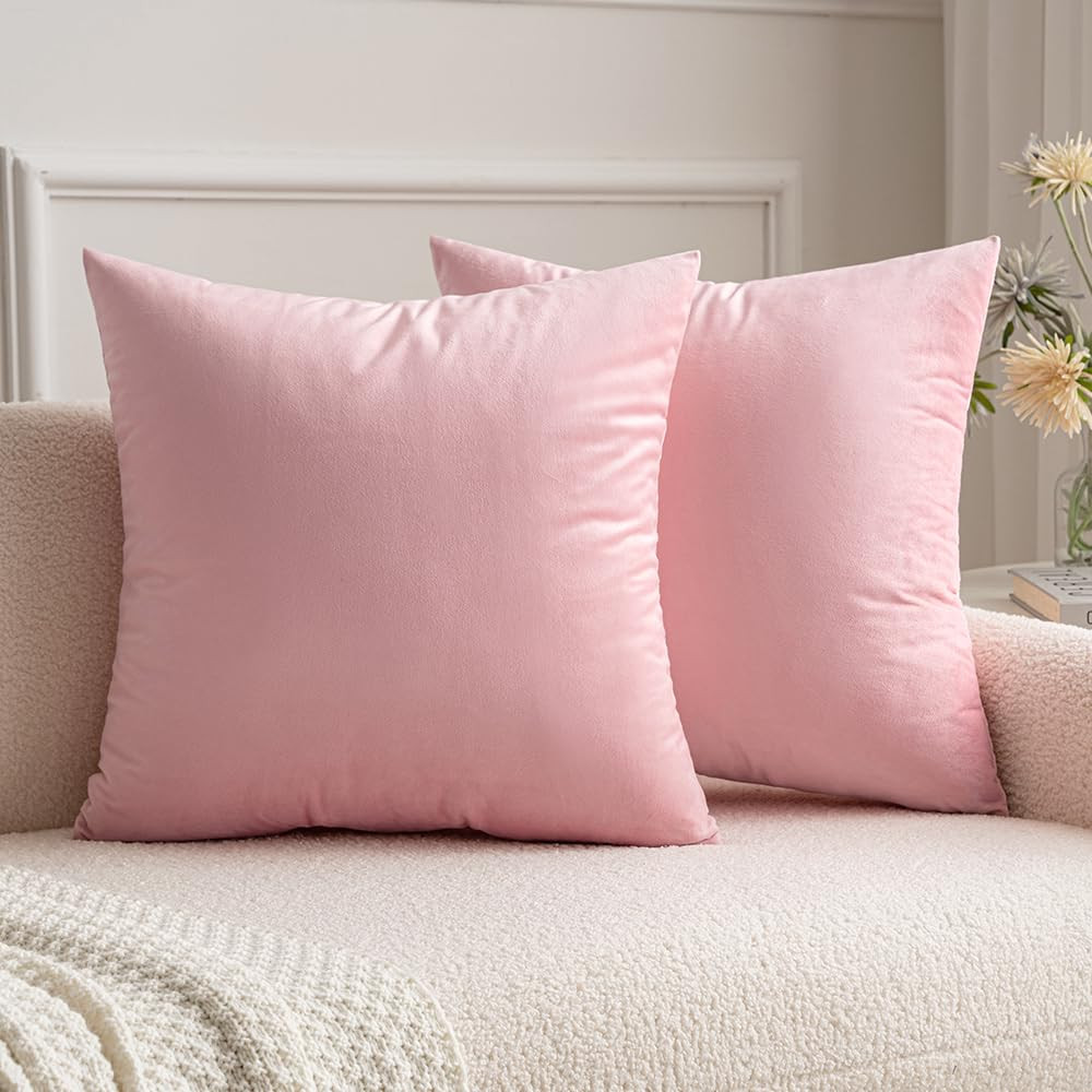 MIULEE Pack of 2 Pillow Covers Velvet Square Throw Pillow Covers Decorative Cushion Case for Spri... | Amazon (US)