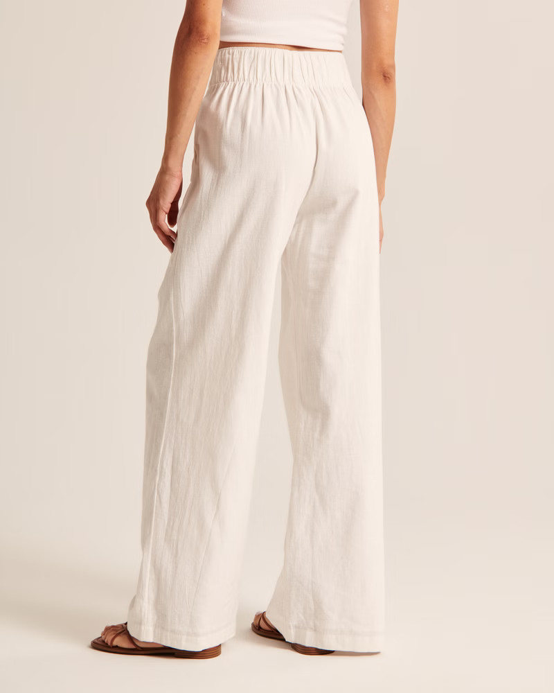 Linen-Blend Ultra Wide-Leg Pant | Abercrombie & Fitch (US)