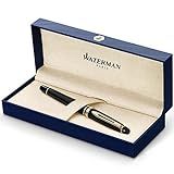 Amazon.com: Waterman Expert Fountain Pen, Gloss Black with 23k Gold Trim, Medium Nib with Blue In... | Amazon (US)