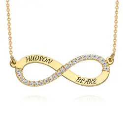 Endless Love Infinity Necklace with 0.23CT Diamonds in 18K Gold Vermeil | MYKA