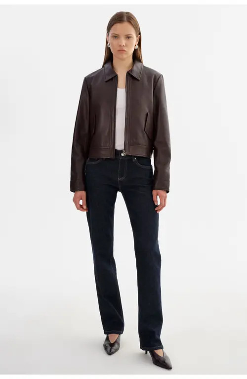 LAMARQUE Tess | Leather Jacket in Dark Brown at Nordstrom, Size Large | Nordstrom
