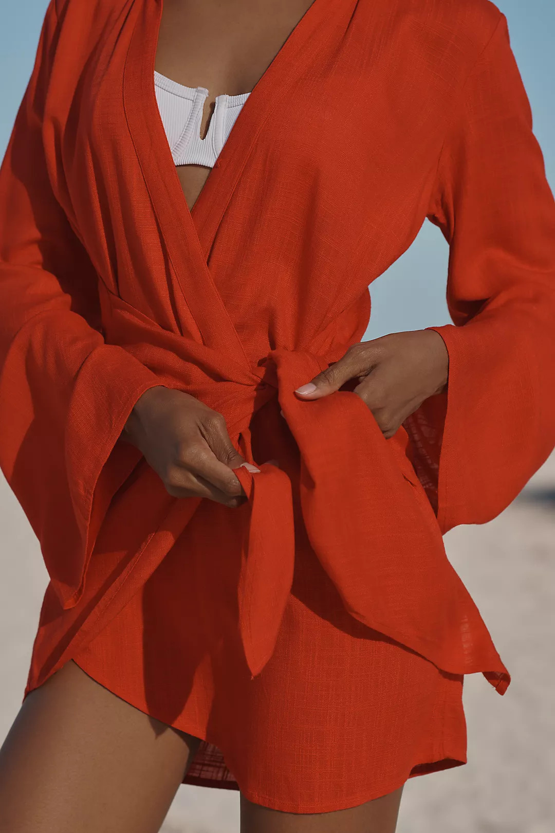 LSPACE Las Palmas Long-Sleeve Wrap Mini Dress | Anthropologie (US)