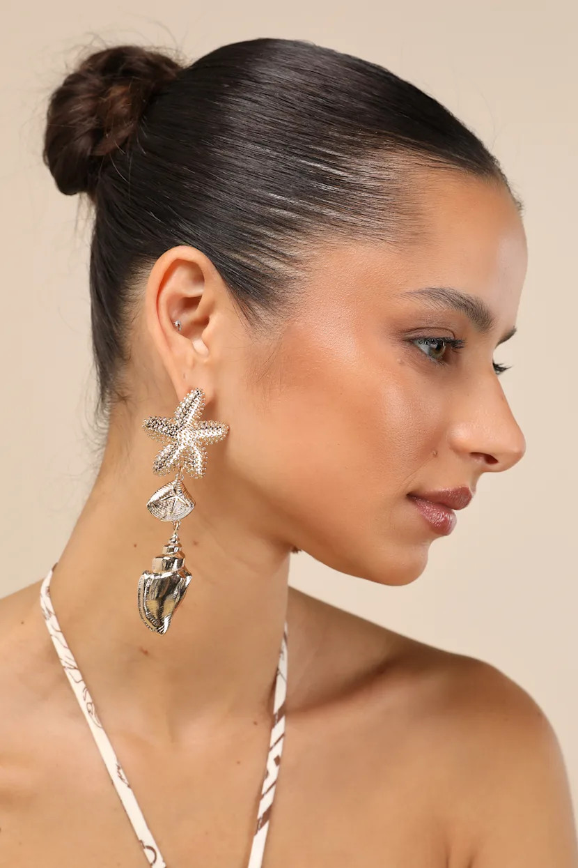 Asterias Gold Starfish Mismatch Statement Earrings | Lulus