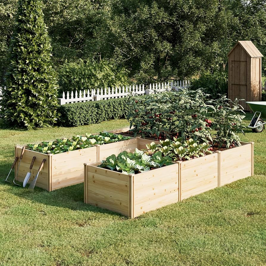 Wooden Raised Garden Bed for Outdoor, Deep Large Planter Box for Gardening, Vegetables, Flowers, ... | Amazon (US)