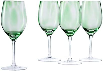 Blue Rose Polish Pottery Green Confetti Wine Glass Set | Amazon (US)