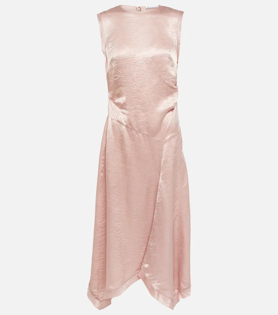 Asymmetric satin midi dress | Mytheresa (US/CA)