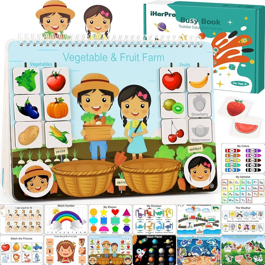 Busy Book for Toddlers, Montessori Toys for 3 4 5 6 Years Old, Autism Sensory Educational Toys, T... | Amazon (US)