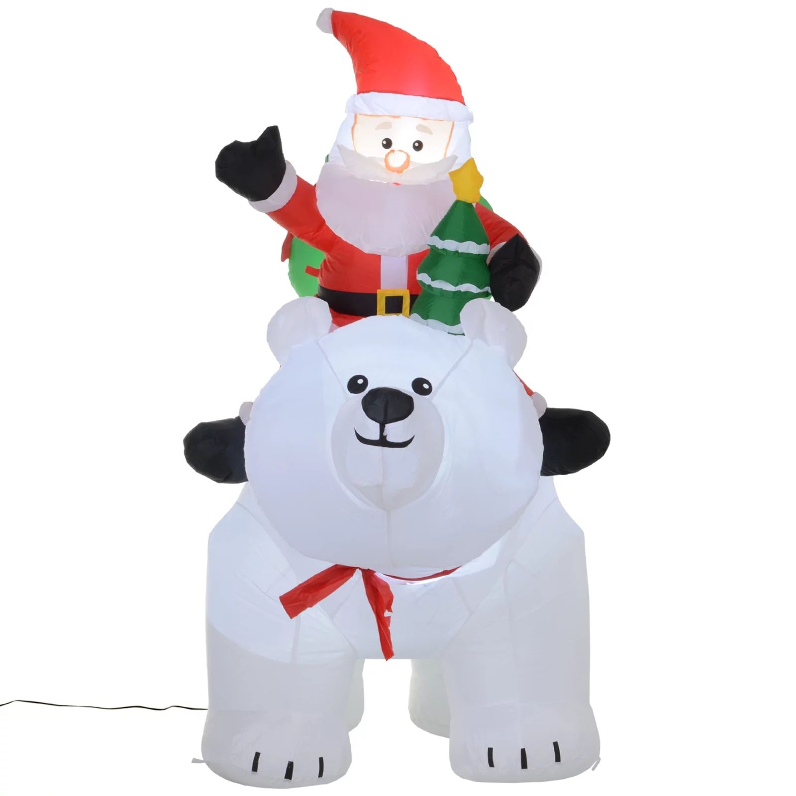 HOMCOM Inflatable Christmas Outdoor Lighted and Animated Yard Decoration, Santa Claus with Polar ... | Walmart (US)