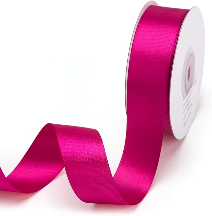 IHKFILAN Double Face Satin Ribbon 1Inchx25Yards Double Sided Solid Polyester Ribbon for Gift Wrap... | Amazon (US)