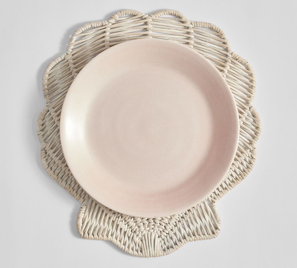 Seashell Handwoven Rattan Charger | Pottery Barn (US)