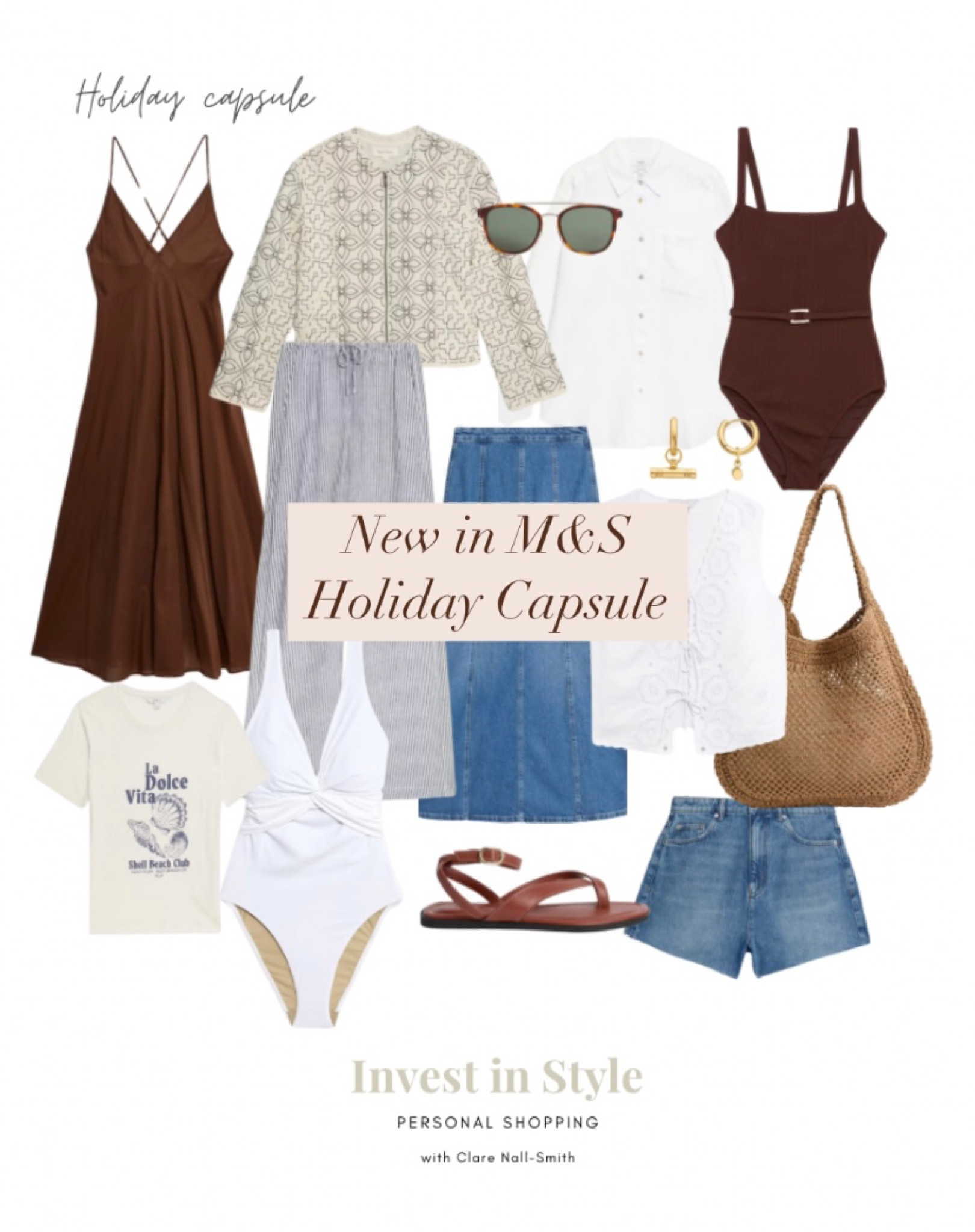 Some lovely summer pieces coming through so I’ve put together a little holiday capsule. 
You always need less than you think , try and stick to a few colours so everything mixes & matches well. Keep neutral accessories and try and add texture for interest. 

I’ve linked some lovely extras below too…. 

#LTKFashionMonth #LTKswimwear #LTKtravel