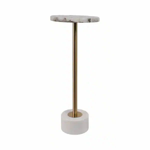 Sagebrook Home 24" Cannes Agate And Marble Accent Table - 10" x 10" x 24" | Bed Bath & Beyond