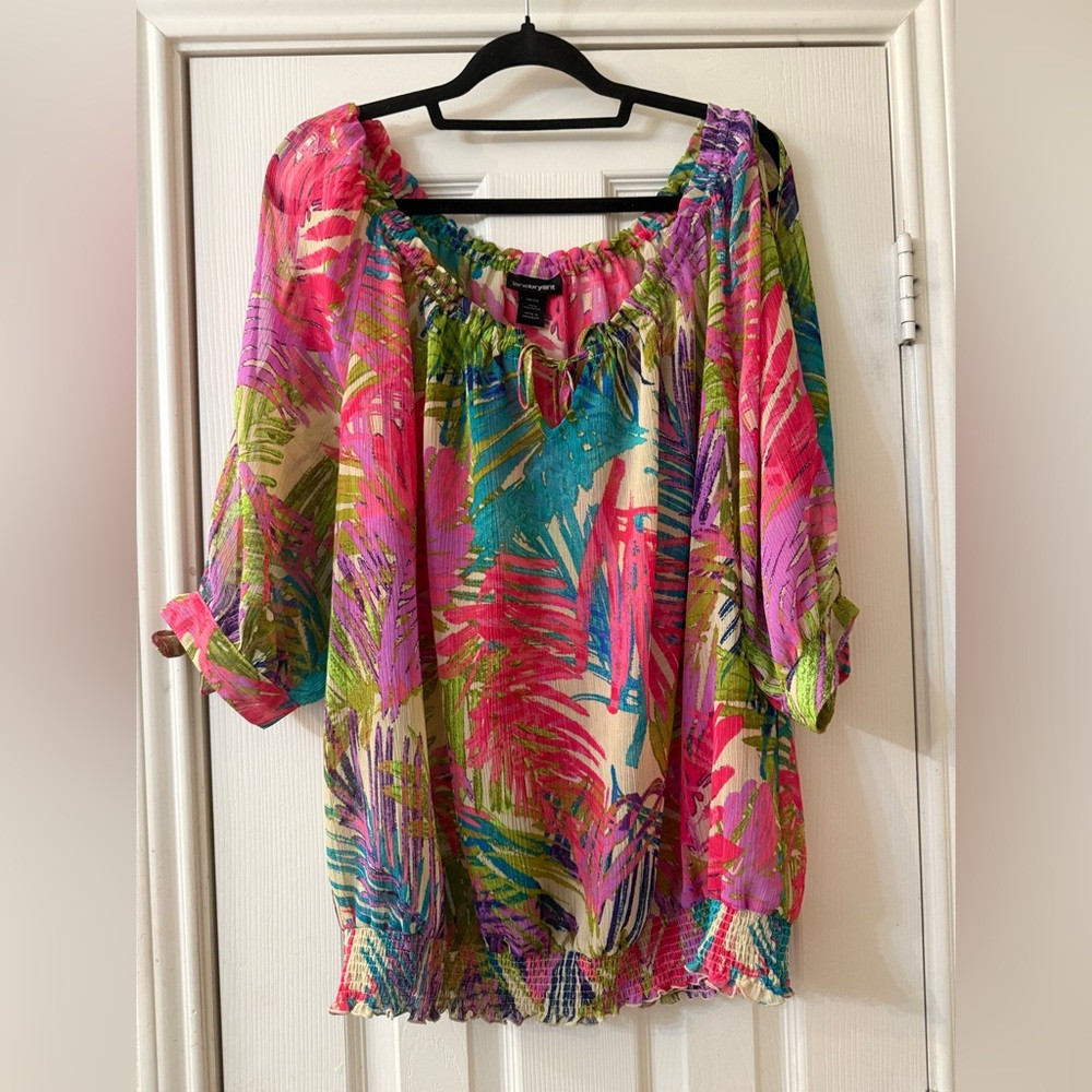 Lane Bryant Multicolor Tropical Blouse | Poshmark