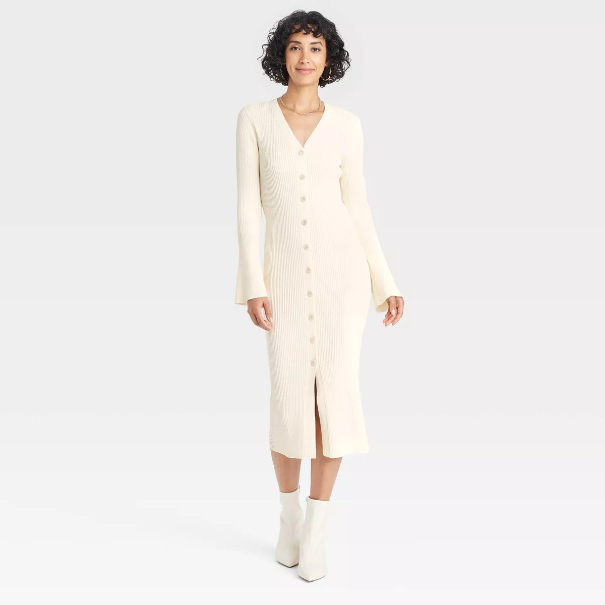 Women's Bell Long Sleeve Midi Sweater Dress - A New Day™ | Target