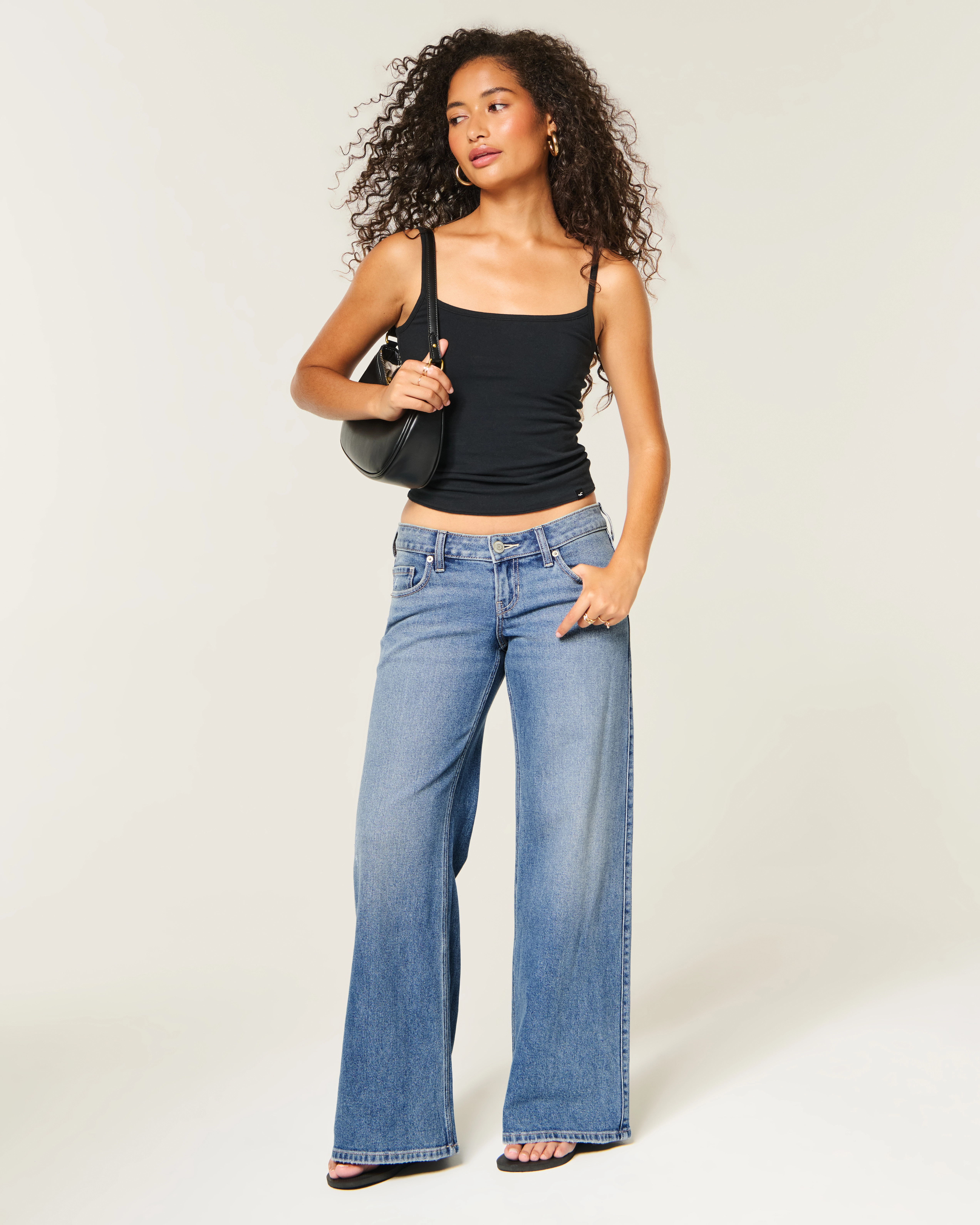 Ultra Low-Rise Distressed Wide-Leg Jeans | Hollister (UK)