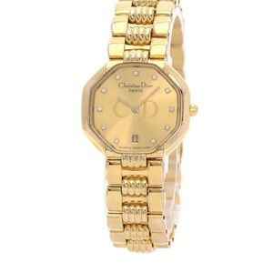 Dior Women's Gold Watch with Diamond Accents | Poshmark