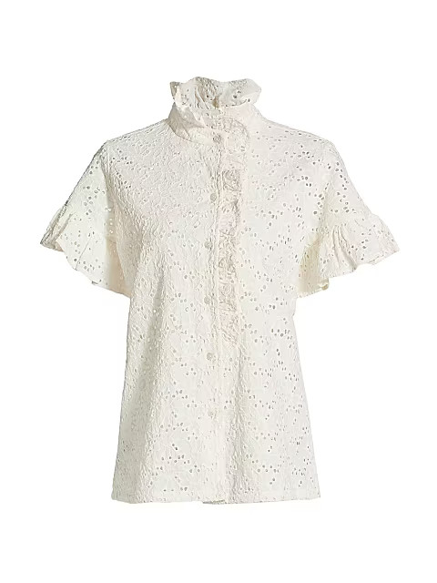 Vanessa Floral Eyelet Ruffle Top | Saks Fifth Avenue
