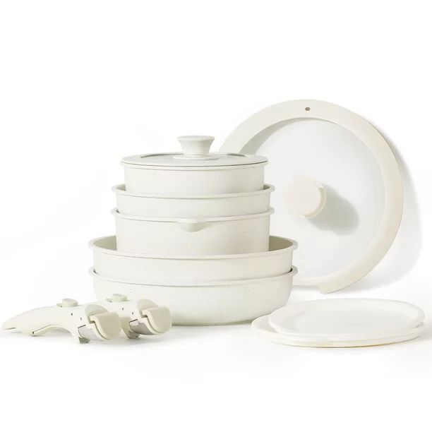 Carote Nonstick Cookware Sets,11 Pcs Granite Non Stick Pots and Pans Set with Removable Handle - ... | Walmart (US)