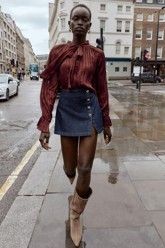 BUTTON WRAP SKORT | Zara US