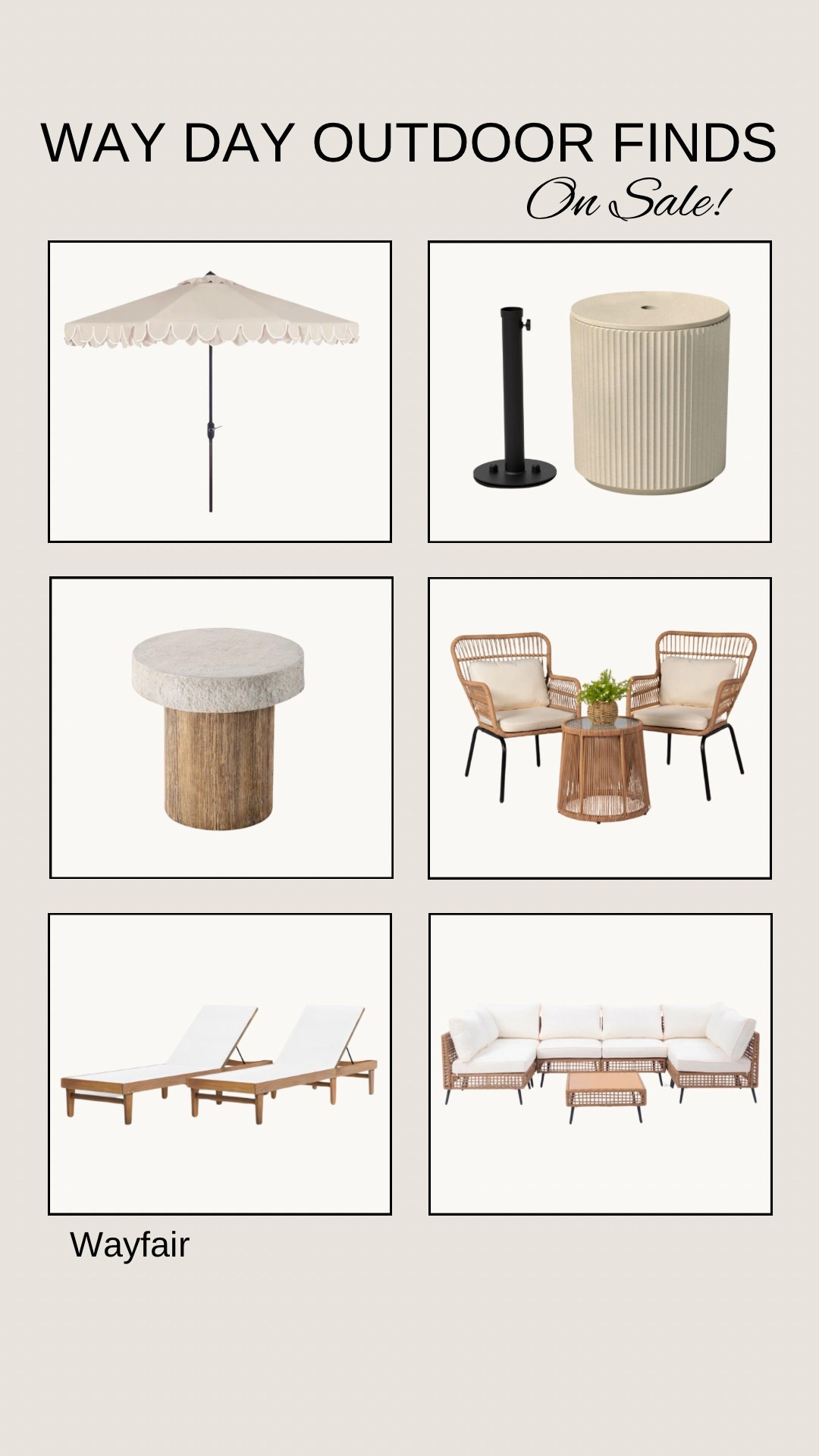 WAY DAY OUTDOOR FINDS☀️

#patiofinds #patio #umbrella #umbrellastand #outdoortable #outdoorfurniture #patiofurniture #bistroset #loungechairs #summerstyle

#LTKSaleAlert #LTKHome #LTKSeasonal
