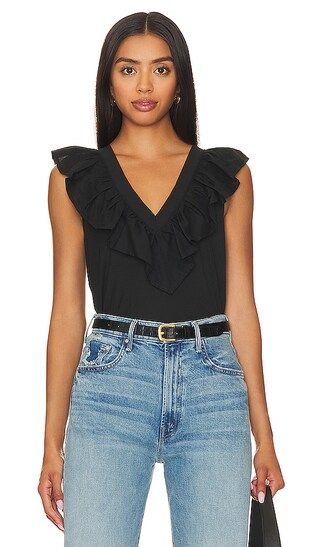 Golda Ruffle Top in Jet Black | Revolve Clothing (Global)
